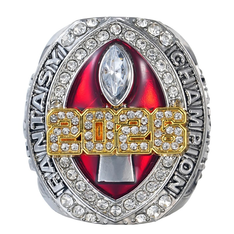 K-toobeely 2026 Fantasy Football Championship Ring Red with Box League
