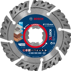 Bosch 1 x Expert MultiMaterial X-LOCK Diamond Cutting Discs (for Concrete, Reinforced Concrete, Diameter 115 mm, Professional Accessories, Small Angle Grinder)