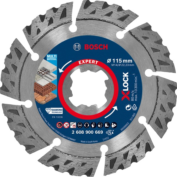 Bosch 1 x Expert MultiMaterial X-LOCK Diamond Cutting Discs (for