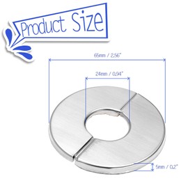 Waziaqoc 12 Pcs Round Wall Split Flange, 304 Stainless Steel Self-Adhesive Wall-mounted Pipe Hole Cover for 0.94"/24mm Diameter Pipe