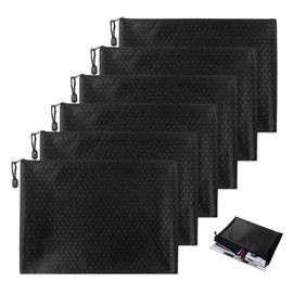 GIDWRIY Pack of 6 Money Bags, Bank Bag, 33.5 x 24 cm, Wallet with Zip, A5, Waterproof Money Bag, Document Bag, Money Bag, Cash Bags for School