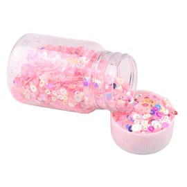 1 Bottle Round Glitter Sequins 2mm/3mm/4mm Flat Loose Sequins for DIY Crafts Sewing Clothing, Pink