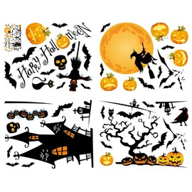 【2025年ハロウィン飾り】ハロウィン 飾り 静電ステッカー 剥がせる 汚れない 4枚/29*37cm入り 繰り返し使えるで 耐久性があり 耐衝撃性 耐湿気です ウォールステッカー 静電気シール 窓ステッカー 壁飾り 小物 部屋 装飾品 インテ