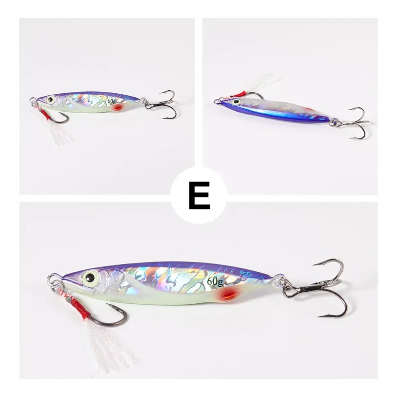 5pcs 60g Señuelos Luminosos Para Pescar Lance Largo Mar Rio