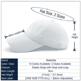 Masktide Oversize XXL Mens Full Mesh Long Bill Breathable Baseball Caps Running Womens Quick Dry Outdoor Sports Golf Hats White