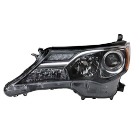 TRQ Left Headlight Assembly Halogen Drivers Side Compatible with 2013-2015 Toyota RAV4 TO2518147
