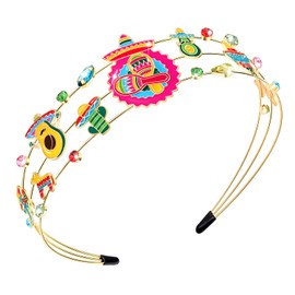 Cinco De Mayo Headbands Mexican Fiesta Hairband Sombrero Chili Cactus Piñata Hair Hoop Mexican Theme Party Decoration