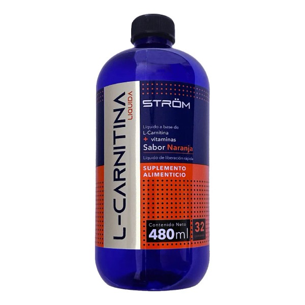 Strom L-carnitina Líquida 480 Ml Con Complejo B 32 Porciones