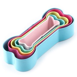 Vpang Colorful Stainless Steel Metal Dog Bone Shaped Cookie Cutters Set, 5 Pcs