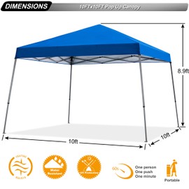 ABCCANOPY Stable Pop up Outdoor Canopy Tent, Blue