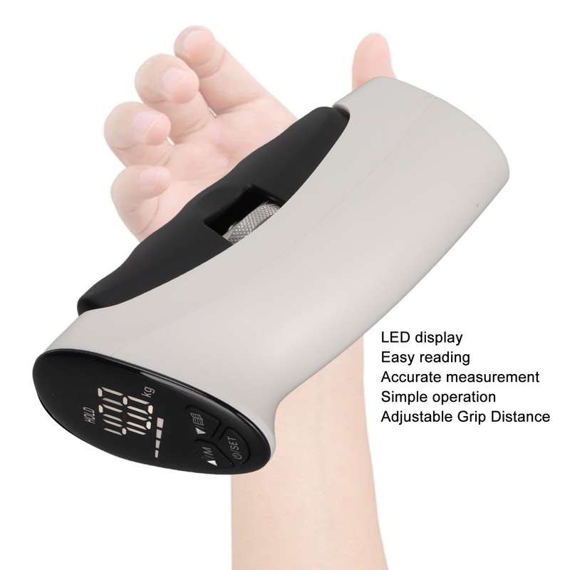 Electronic Hand Dynamometer LED Display Accurate Adjustable Grip Distance Digital