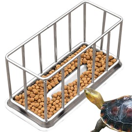La La Pet® Reptile Feeding Dish Turtle Food Water Bowl Turtle Feeders Pet Breeding Tray Pet Feeding Plate for Lizards Amphibians Gecko Snake(Rectangular)