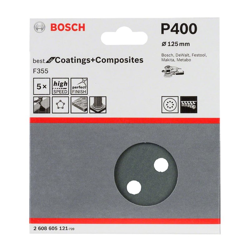 BOSCH (Bosch) sanding paper 125mmƒÓ # 400 (5 pieces) [2,608,605,121]