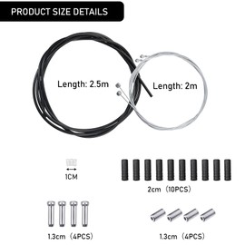 FANNAS 2 Sets Bowden Cable, Universal Bicycle Brake Cable and Shift Cables, Bicycle Cable Pulley Set, with Bowden Cable End Sleeve End Caps/O-Ring/Outer Cover Cable Hose, Bicycle Parts Accessories for