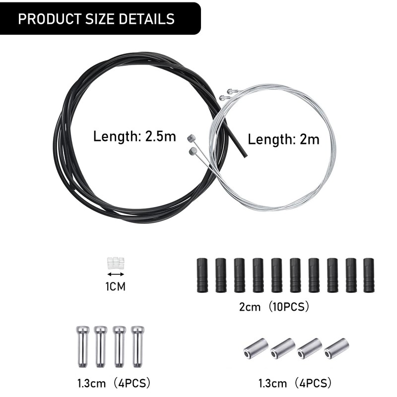 FANNAS 2 Sets Bowden Cable, Universal Bicycle Brake Cable and