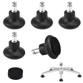 AFASOES Pack of 5 Floor Glides 2 Inch with Felt Pads Foot Glides Round Foot Glides Replacement Glides Office Chair Glides Swivel Chair Without Wheels Plastic Bell Glides Replacement for Rotating