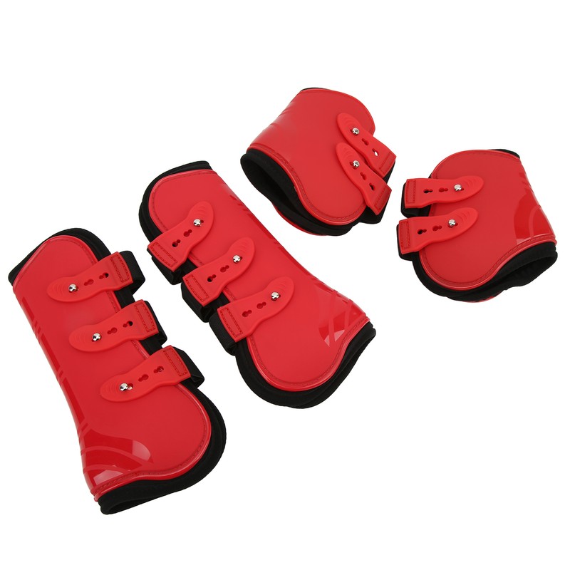 4pcs Horse Leg Guard PU Neoprene Front Hind Horse Tendon