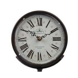 Lily's Home Antique Inspired Decorative Mantle Clock with Large Roman Numerals, Silent-Non-Ticking with Quartz Movement, Fits with Victorian or Antique Décor Theme, Black (11 3/4" Tall x 6 1/2" Wide)