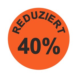 Reduced 40% Action Labels, Diameter 30 mm, Bright Red, Pack of 1,000