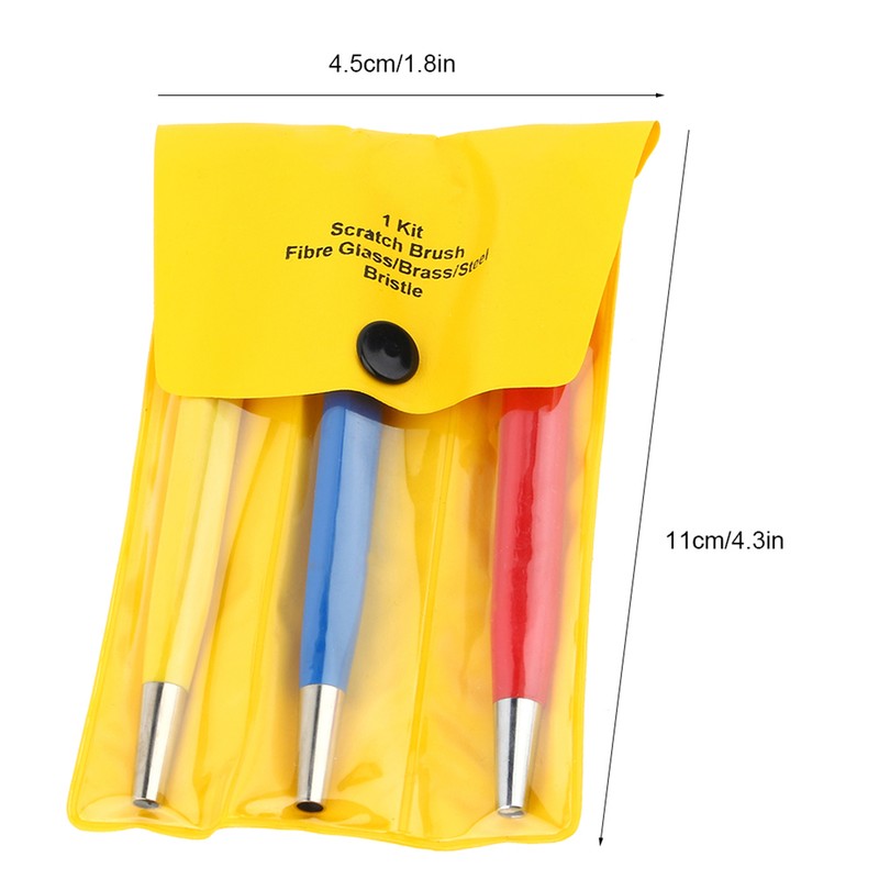 3pcs Fiberglass Scratch Brush Pen Set Watch Repair Rust Remove
