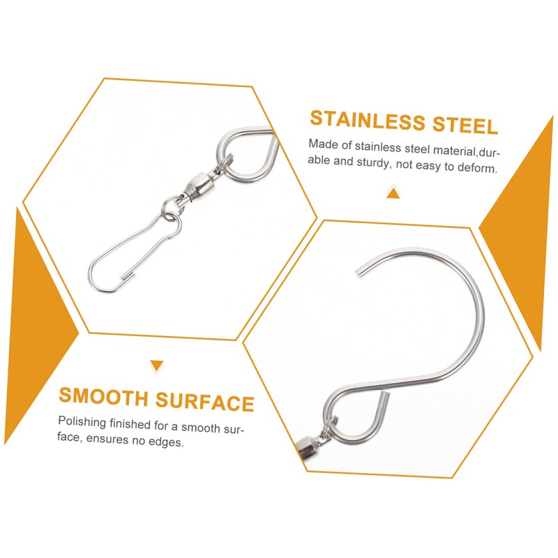 Abaodam 10pcs Swivel Hanging Hooks Stainless Steel Rotating Clips for