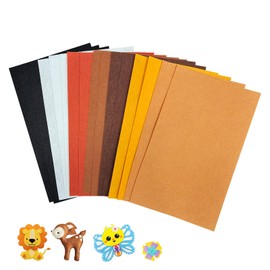 Jtnohx Felt for Crafts, 16 Pcs Felt Fabric, 7"×11.3" Stiff Felt Sheets, Craft Felt Square for Sewing (Brown White Black Series)