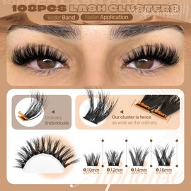 Fluffy Lash Clusters 5D Volume Lashes Clusters 10-16mm Cluster Eyelash Extensions Wispy DIY Individual Lashes Extension Soft False Eyelashes Clusters by ALPHONSE