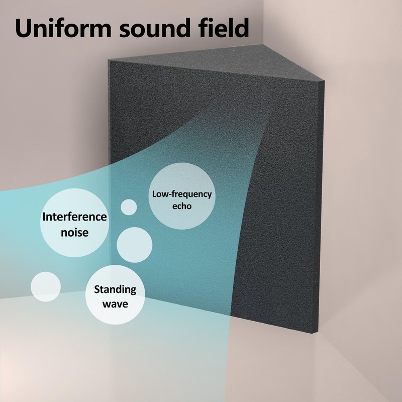 Large Bass Trap Acoustic Foam Corner, 4 Pack Delta Bass