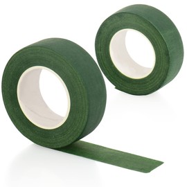 COM-FOUR® 2 x Flower Tape Wide, Crepe Tape for Flowers, Florist Wrap Tape, Craft Tape, Floristry Tape for Flower Arrangements and Bouquets, Craft Accessories (Flower Tape Wide, 26 mm)