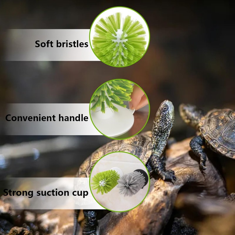 Turtle Brush with Suction Cup Turtle Brush Turtle Tank Accessories