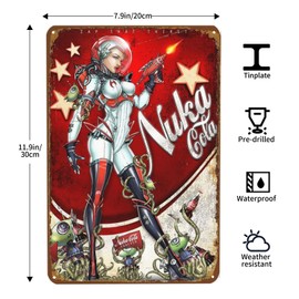 Vintage Metal Sign, Nuka Cola Tin sign, Funny Decor Poster for Home Man Cave Bar Garden Garage Wall Plaque Iron Sign 20 x 30 cm