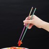 Evanda Rainbow Chopsticks, 10 Pairs Reusable Chop Sticks, Metal Chopsticks,