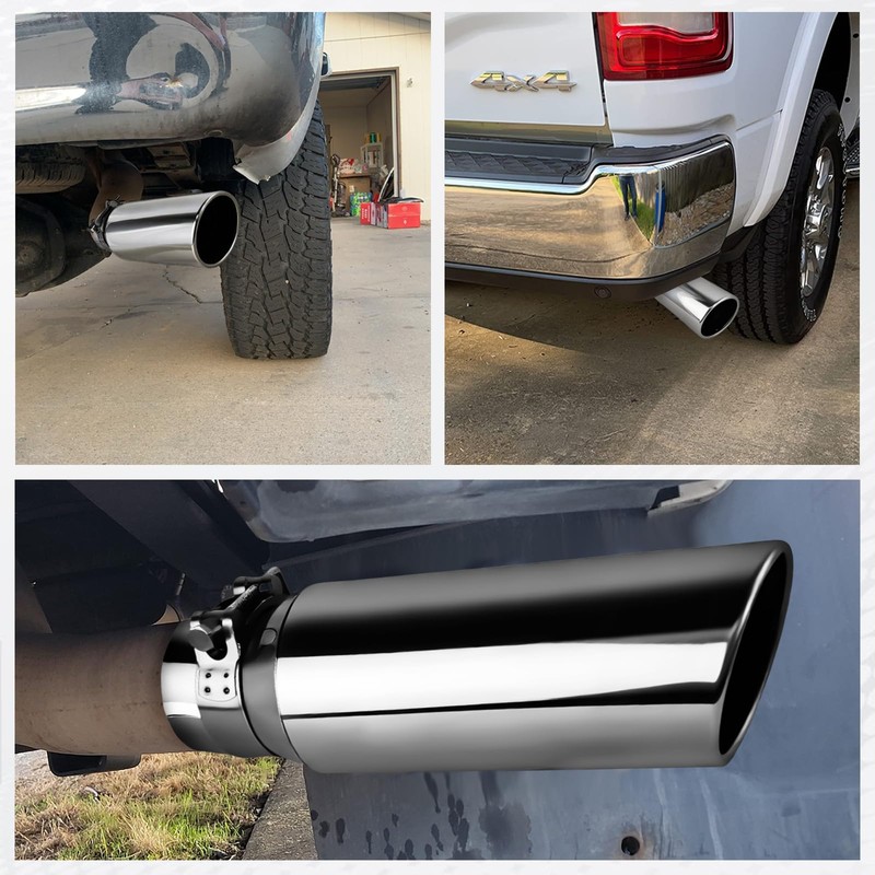 MuRealy 3 Inch Exhaust Tip, 3" Inlet 4" Outlet 12"