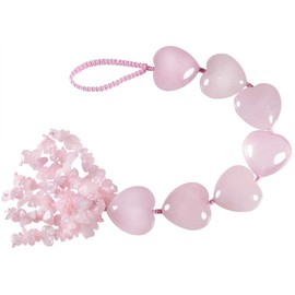 mookaitedecor Rose Quartz Healing Crystal Hanging Ornament for Car Home Window Decoration, Tumbled Gemstone Love Heart Shaped Wall Art Hanging Ornament Good Luck Gift for Reiki Chakra Yoga Meditation