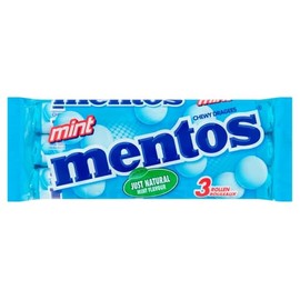 Mentos Mint I 3 Rolls of Mint Flavored Chewy Dragees I 112g 3.9 ounce total