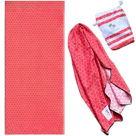 RB INTERNATIONAL Beach Towel with Bag, Microfiber Waffle Construction Double-Sided. Sand-Free, Quick-Dry, Lightweight for Swimming, camping, yoga, Gym, hiking, Bath, Holiday essentials. (160 x 80 cm)