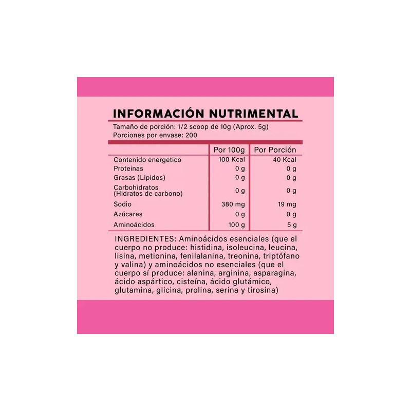 Aminoacidos Lunara Nutrition De 1kg En 200 Servis En Polvo