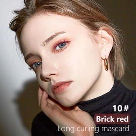 Colored Mascara for Eyelashes, Voluminous Colorful Mascara, Pink Purple Blue Green Red White Black Brown Lash Pack - Lengthening, Defining, Curling, Multiplying Formula (10#-Brick Red)