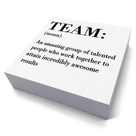 Inspirational Team Noun Office Decor Desk Decor Wooden Box Sign Rustic White Wood Block Plaque Box Sign for Home Office Desk Shelf Table Decoration Coworker Gift Team Definition Teamwork Sign