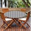 COTAIL - Mantel redondo con borde elástico, mantel impermeable de