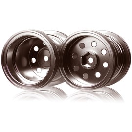 TOOMOD Aluminum WR02 Wheel Hub Rims for Tamiya WR-02 / G6-01 / Konghead Automobile 1/10 RC Big Tire Model Car Upgrades Parts （Brown）