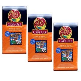 HEB Cafe Ole Whole Bean Coffee 12oz Bag (Pack of 3) (Houston Blend - Light Roast)