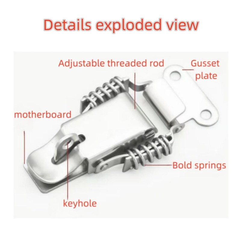 2pcs 304 Stainless Steel Double-Spring Telescopic Buckle, Toolbox Tension Spring