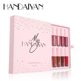 Set De Esmaltes Labiales Mate De 12 Colores Handaiyan Waterp