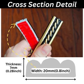 Peel and Stick Molding Trim Self Adhesive Flexible Wall Trim Crown Molding 3D Strip for Tile Wood Wall Panels Picture Mirror Frame Border Edge Corner Ceiling Wallpaper Decor (Black Gold, 120 inches)