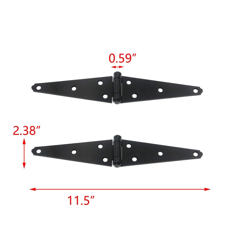 T Tulead Gate Hinges Black Shed Hinge Iron Strap Hinges