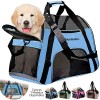 Transportadora Para Perro Razas Pequeñas Portátil Plegable Azul