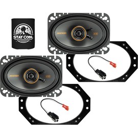 KICKER Speakers 4X6 inch for Jeep Wrangler 1997-2006 Upgrade Kit - Pair of kS Series with Adapters and Harness, Car Audio Front Dash Speaker KSC460, 51KSC4604
