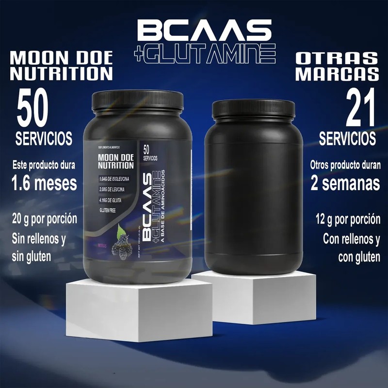 Bcaas Glutamina En Polvo Moon Doe Nutrition