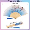 YOLCAR 2 Pack Patterned Silk Folding Fans, Handheld Bamboo Fans